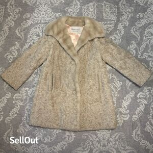 Vintage St. Moritz Women's Faux Fur Overcoat Cream Size 8